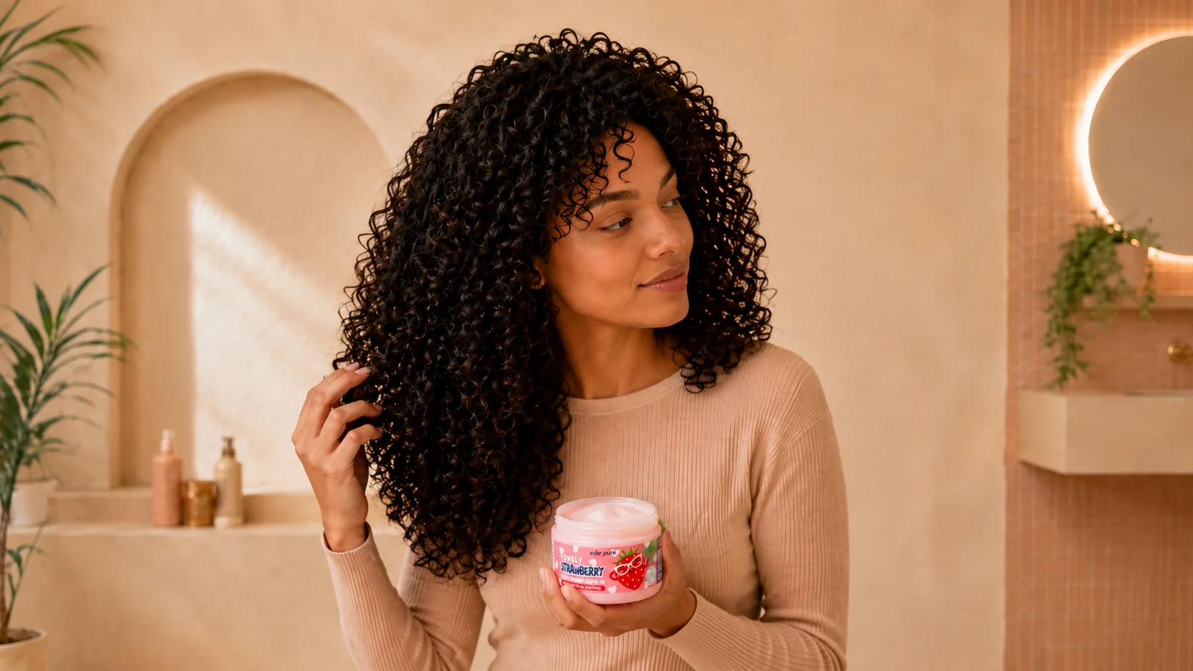 defined curls after routine
